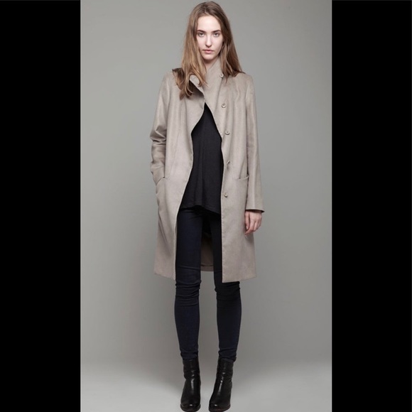 HELMUT LANG Crombie Moleskin Funnel Neck Coat XS - Picture 5 of 10